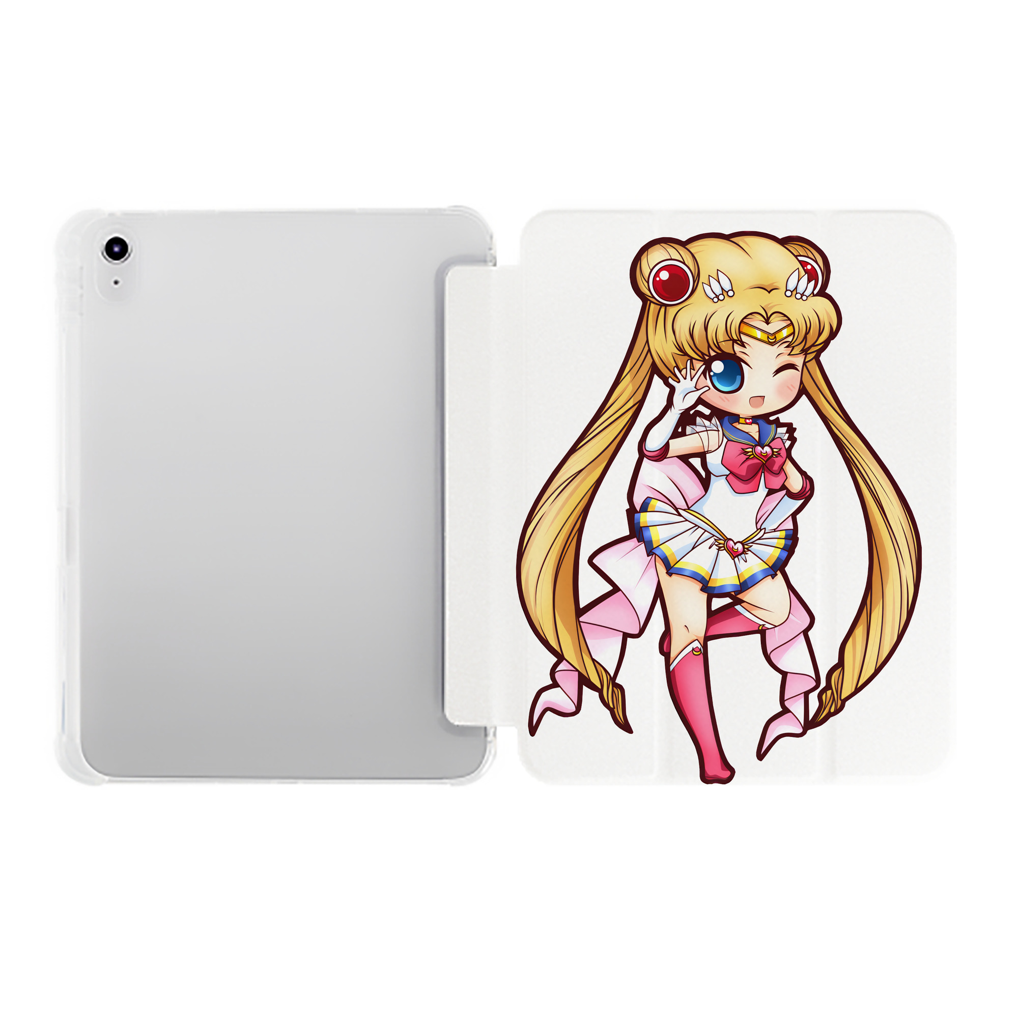 （画像用） 美少女戦士セーラームーン 月野 うさぎ つきの うさぎ Sailor Moon Tsukino Usagi IPad ケース ペン収納付き 三つ折りスタンド PUレザー×シリコン 対応機種9.5/10.5/10.9インチ